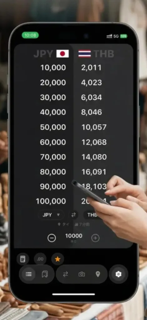 NomadCalc モバイル — 換算レートを一覧で比較